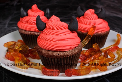 Halloween Devil’s Food Cupcakes