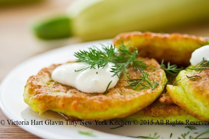 Zucchini & Feta Fritters With Tzatziki Sauce