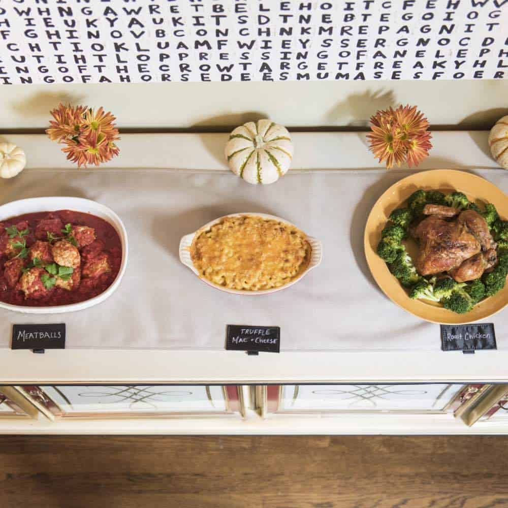 Insulated Buffet Table Runner With Removable Chalkboard