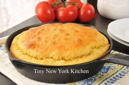 Cornbread in a cast iron skillet