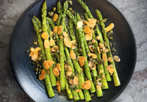 Asparagus With Brown Butter, Capers & Toasted Almonds