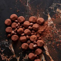 Assorted dark chocolate truffles