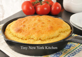 Cornbread in a cast iron skillet