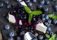Goat Cheese Cheesecake With Blueberry Sauce