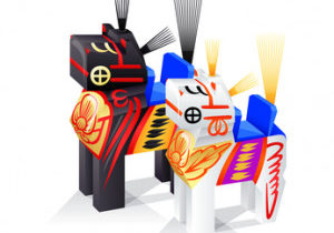 Japanese wooden horse toy Miharu-goma