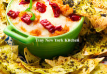 Pizza Dip With Pesto Chips Pizza Dip With Pesto Chips
