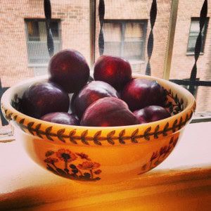 Plums on my windowsill