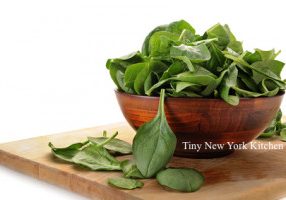 Warm Spinach With Balsamic Basil Butter