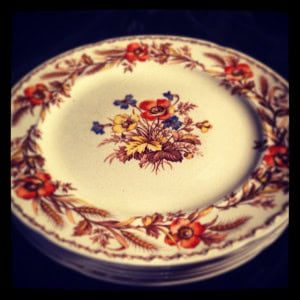 Vintage Autumn Dessert Plates